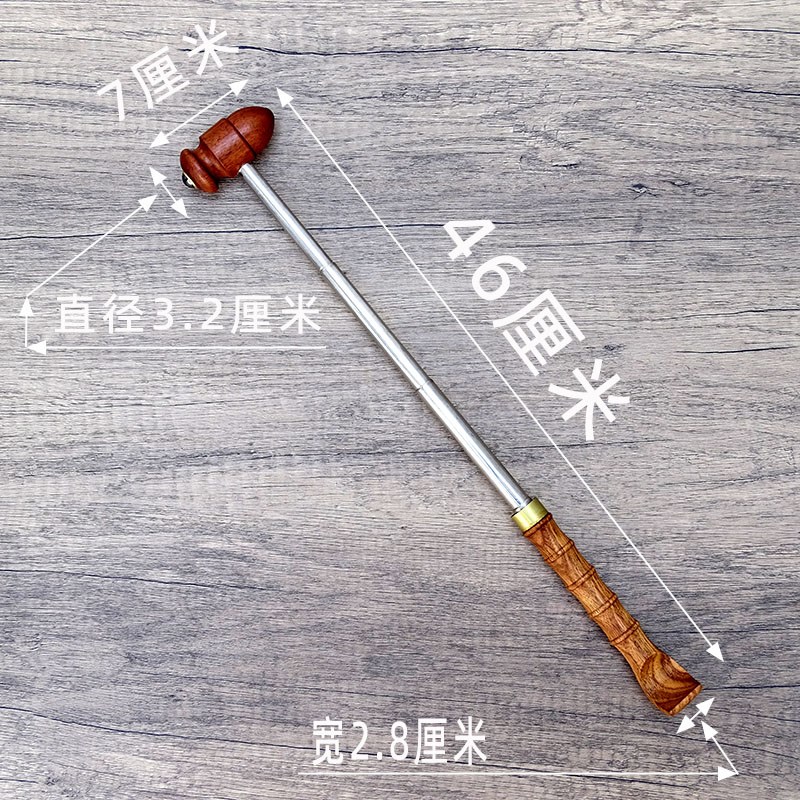 黄花梨痒痒挠多功能抓背牛角按摩锤一体可伸缩便携式敲打经络全身