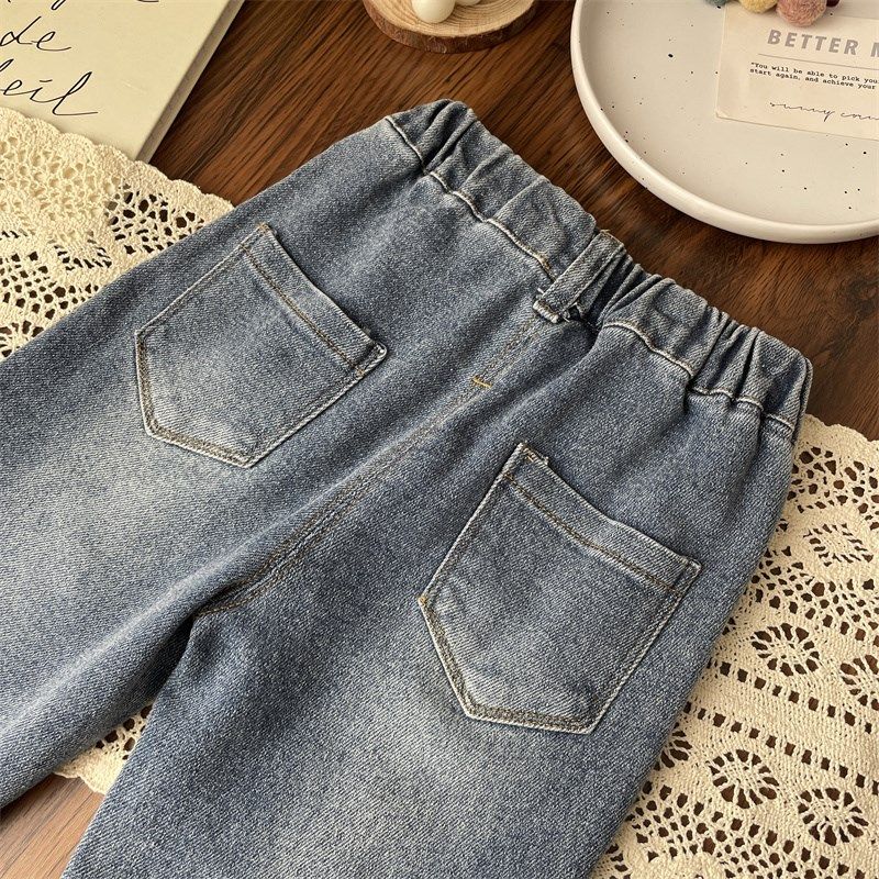 2024春秋可爱女童宝宝儿童兔耳朵翻边软牛仔裤洋气裤子小童长裤女,童装/婴儿装/亲子装,儿童牛仔裤,淘宝优惠券,粉丝福利购,淘宝优惠卷