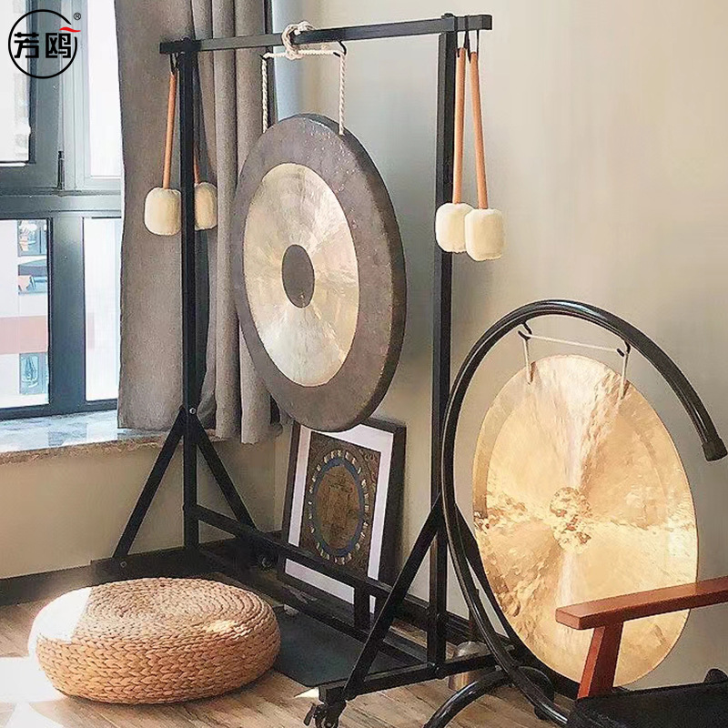 瑜珈用手工梨木锣锤敲锣棒铜锣师音疗冥想疗愈铜锣锣槌实木毛毡锤