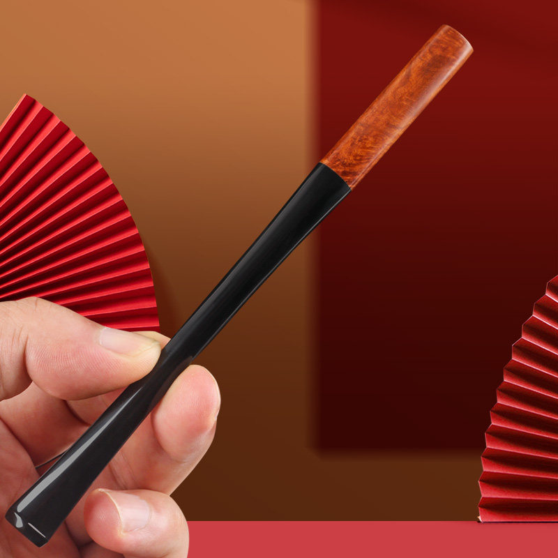 加长17cm石楠木烟嘴可清洗过滤器