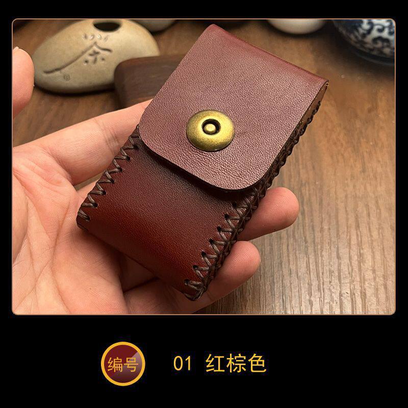 高档手工头层牛皮烟盒男士5支装