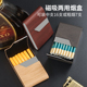 创意烟盒2025新款 超薄中粗烟两用磁吸翻盖皮质香烟保护盒 便携式