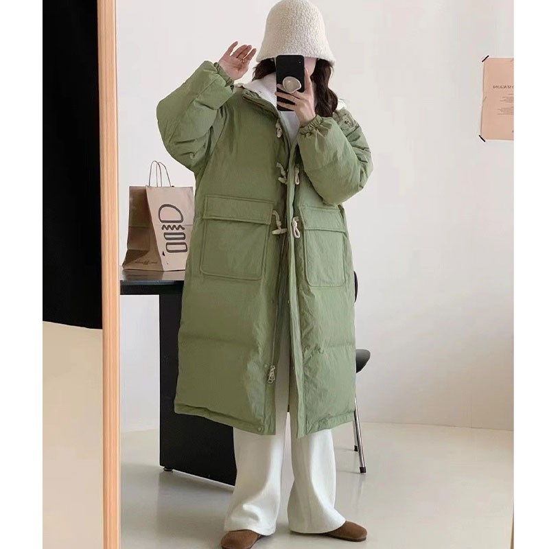 2-300斤胖mm大码女装连帽加厚保暖中长款棉服宽松百搭棉衣外套潮