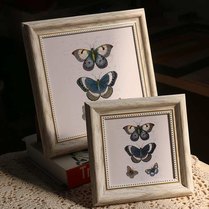 美式复古画框照片框 正方形6寸10寸相片像框儿童油画棒相框摆台