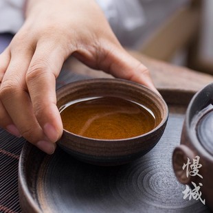 茶盘迷你家用大壶承日式 粗陶干泡台圆形储水式 手工陶瓷泡茶台托盘