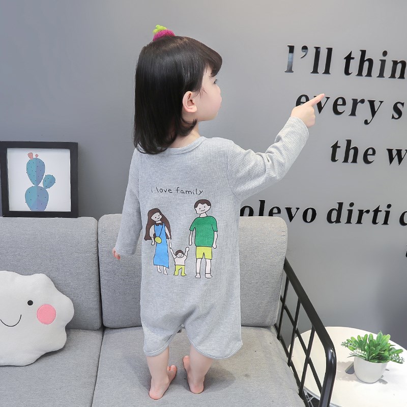 宝宝睡衣睡裙春秋男女童婴儿哈衣夏季薄款儿童连体睡袍纯棉空调服