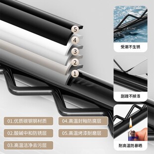 加厚防风波浪黑色管晾衣杆顶装 挂晒凉衣架阳台晒衣杆 固定式