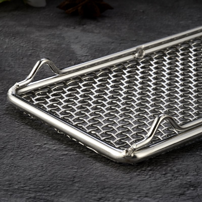 天妇罗炸物网日式料理不锈钢304烧烤网长方形半圆形架子石板猪排