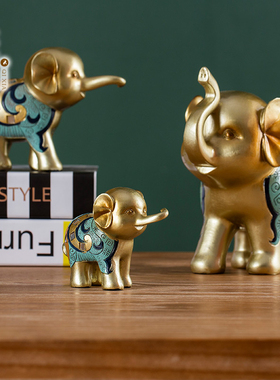 欧式创意可爱轻奢大象一对摆件工艺品客厅电视柜酒柜玄关软装摆设