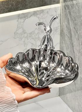 化妆室洗手台肥皂盒家用高档陶瓷放香皂盒大号置物架高级沥水皂盒