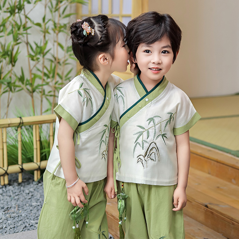 兄妹装夏装男女童儿童唐装汉服3岁4两件套宝宝中国风5表演服套装2