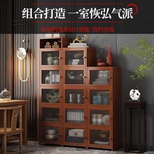客厅小型博古架茶具摆放收纳架 茶架子置物架茶室茶叶展示柜新中式