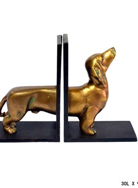 欧式美式样板房书房高档陶瓷配铜大象书档马雕动物书立装饰摆件