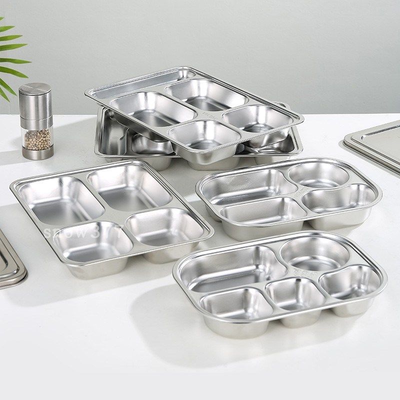 304不锈钢餐盒四格五格带盖成人饭盒长方形,餐饮具,盘,淘宝优惠券,粉丝福利购,淘宝优惠卷