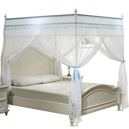 蚊帐家用免安装三开门老式蚊帐支架固定1.8m床家用落地公主风1.5m