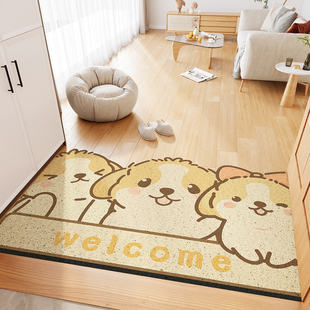 入户门地垫进门地毯大门口门外玄关卡通丝圈耐脏蹭土可剪裁脚垫