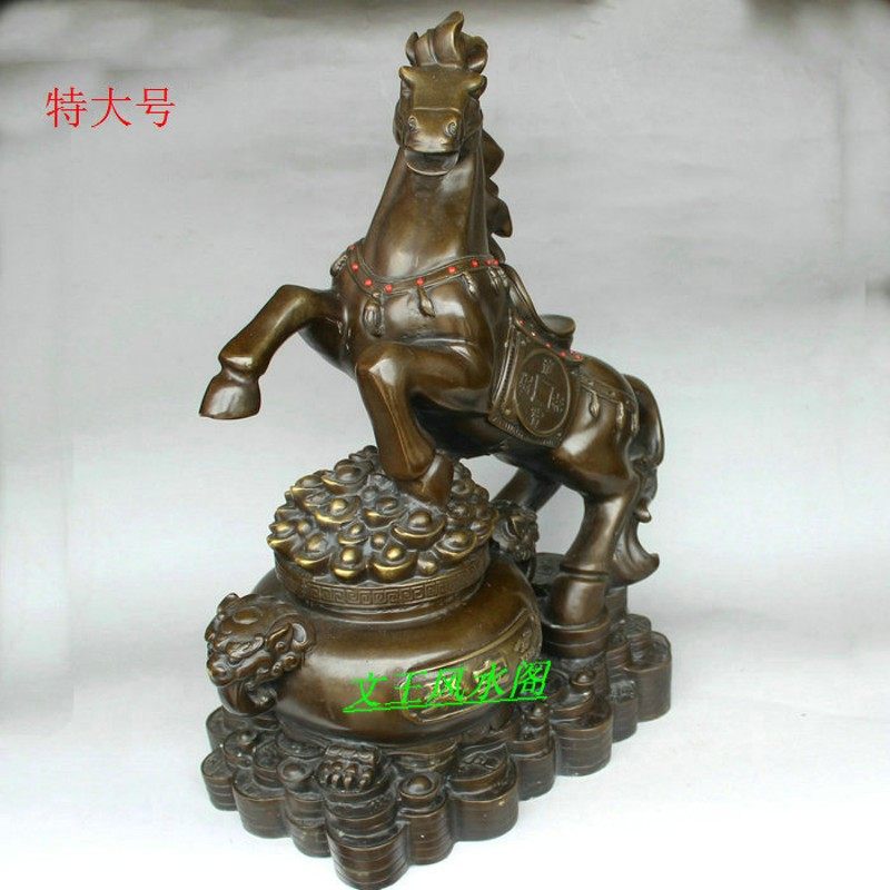 纯铜马到成功 纯铜马摆件特大号聚宝盆马 高43厘米工艺品,家居饰品,装饰摆件,淘宝优惠券,粉丝福利购,淘宝优惠卷