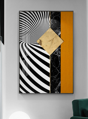 工业风装饰画玄关壁画抽象线条餐厅壁画挂画客厅大幅玻璃画落地画