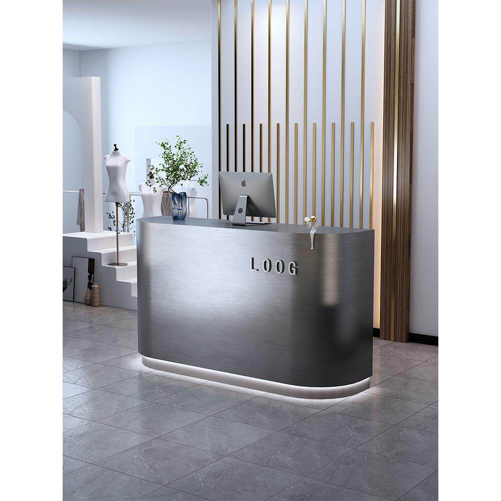 收银台柜台服装店吧台桌店铺小型餐饮不锈钢商用理发店前台接待台