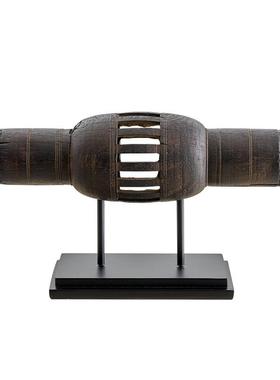 邸高 展厅空间设计原木风墙上横板展示架装饰品摆件 软装家具搭配