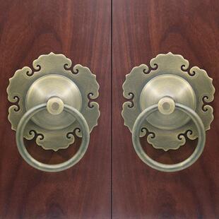 昊天斋新中式彷古拉手铜大门拉环古典大门钹黄铜把手铜老式门环