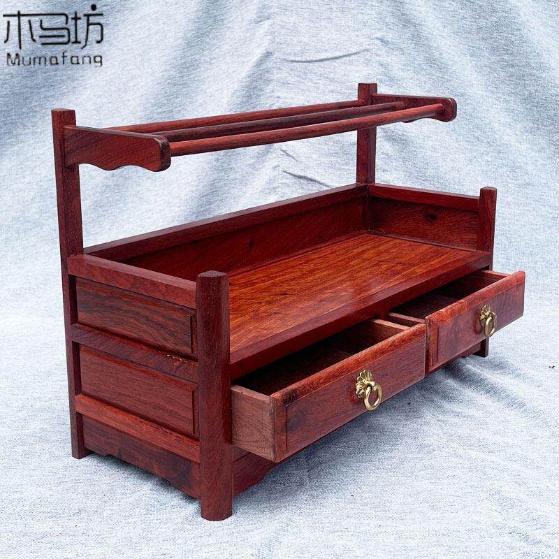 缅甸花梨木桌面博古架茶叶茶具收纳茶桌茶架茶杯架子上茶壶置物架