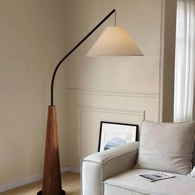 法式中古客厅落地灯中式木纹地埋灯书房覆古风民宿钓鱼灯装饰气氛