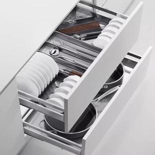 NUOMI/诺米厨房拉篮整体橱柜特拉斯不锈钢多功能收纳碗碟篮阻尼锅