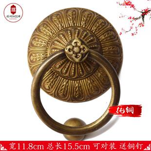 新品中式彷古纯铜门环兽头铜拉手对装老式对开门圆环全铜拉环把手