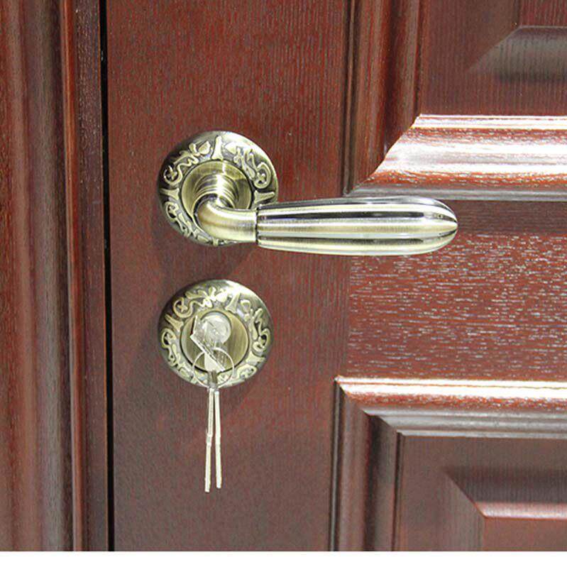 青古铜门分体锁家用木门把手锁新中式门锁室内卧室房锁静音磁吸锁