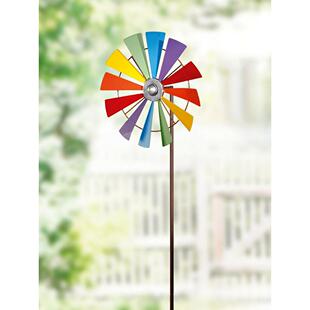 花园风车地插摆件装饰品 田园可爱彩色旋转大风车庭院园艺装饰品