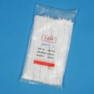 永达扎带 8*350mm自锁式尼龙塑料扎带250条束线捆绑带白黑色