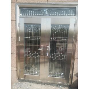 定做不锈钢门304进户防盗大门庭院四开子母带气窗门进户大门