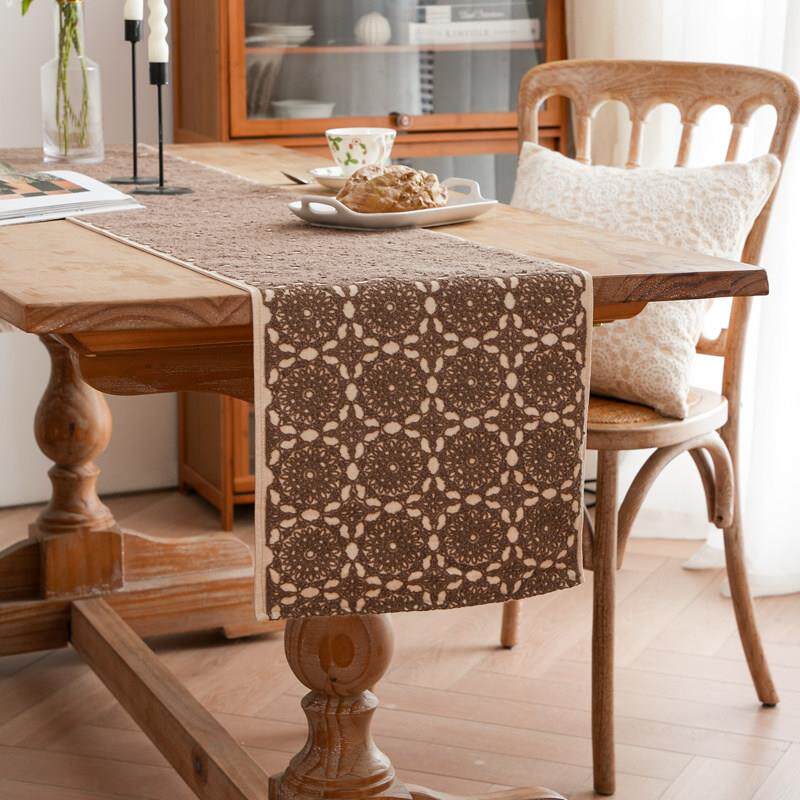 精致绣花桌垫高级感氛围电视柜桌布单面刺绣盖布轻奢高级感桌旗