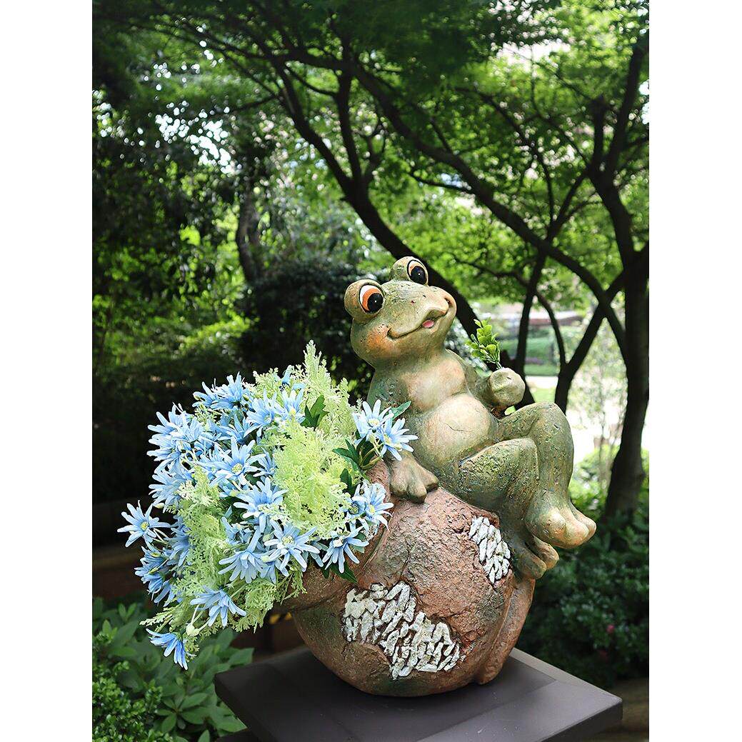 户外青蛙花盆花园庭院布置阳台院子草坪装饰景观动物园艺杂货摆件