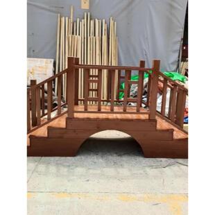 花园景观木桥溪水河流大木桥庭院水池实木桥装饰古桥河沟人走木桥