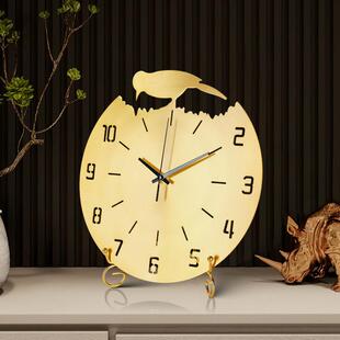 全铜座钟客厅家用艺术桌面装饰高端大气座钟创意简约时尚台式钟表