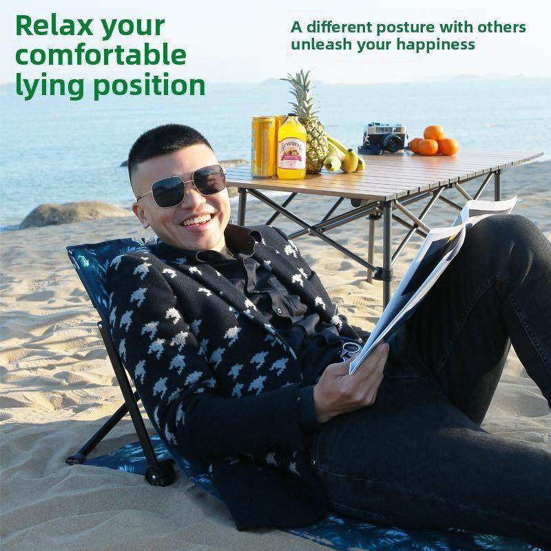 户外折叠沙滩垫便携式坐垫靠背一体露营椅野餐公园午休躺椅