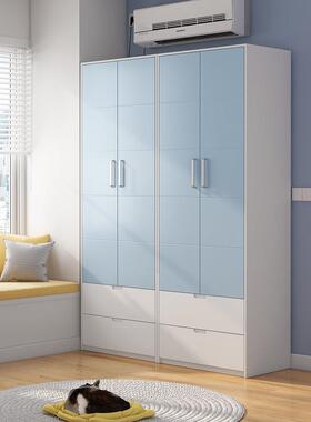 衣柜家用小户型90宽70宽cm现代简约经济小型蓝色粉色儿童拉门衣橱