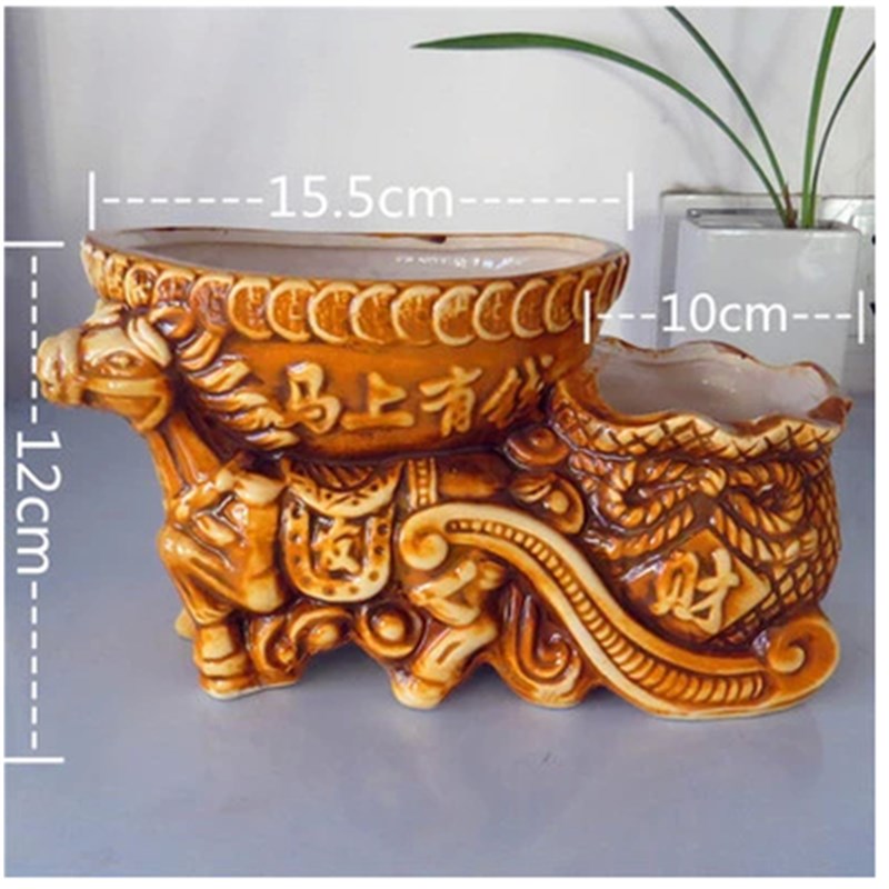 陶瓷花盆创意连体双筒长方形双口个性室内桌面盆栽多肉造型绿植盆