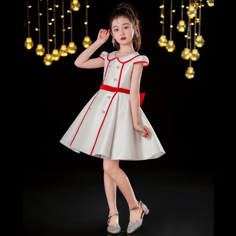 女童礼服高级感学生团体合唱诗歌朗诵表演服女孩主持人毕业照礼服