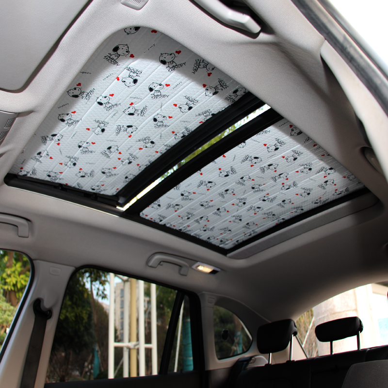 路虎发现4极光神行者2揽胜专用卡通无吸盘遮阳挡全景天窗防晒板帘