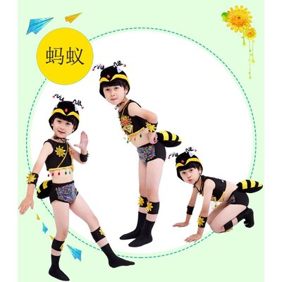 绘本剧蚂蚁和西瓜儿童迷路的小蚂蚁演出服装黑蚂蚁过河舞蹈表演服
