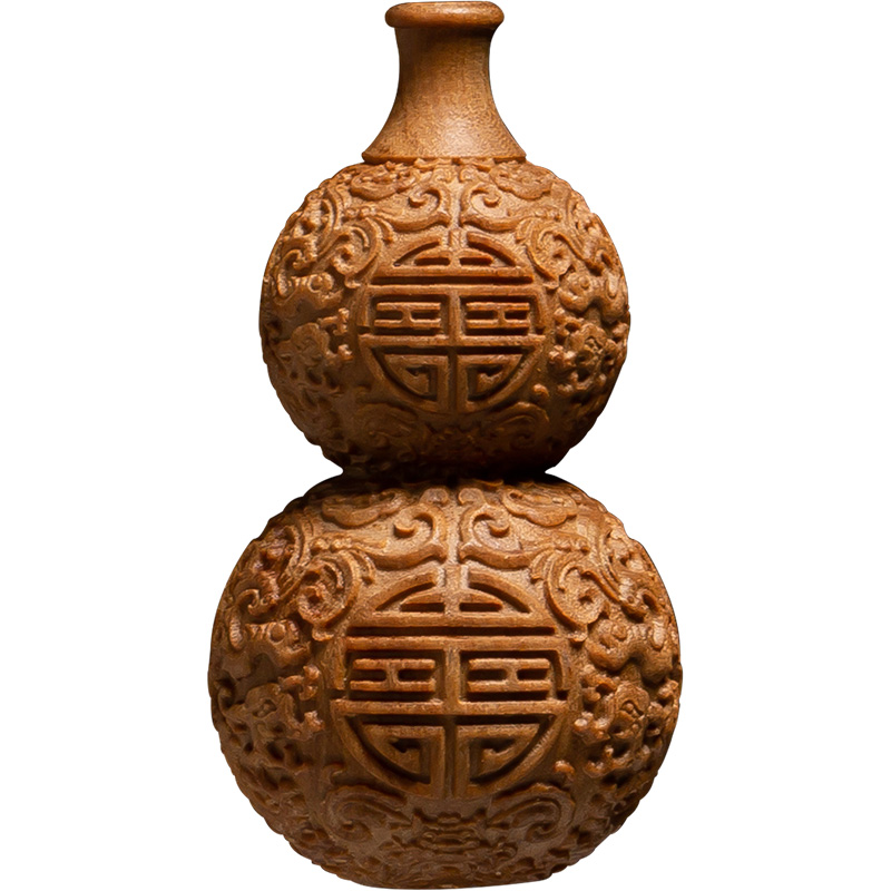 木雕客厅把玩文玩手把件随身雕刻工艺品汽车挂件葫芦檀香木钥匙扣