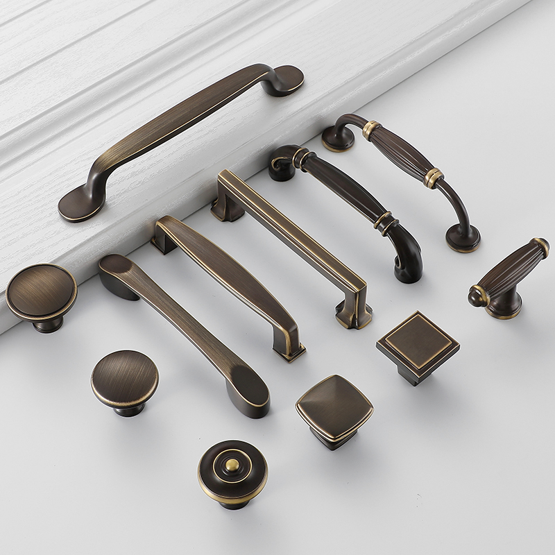 美式衣柜柜子简约拉手门把手欧式单孔衣柜门抽屉衣柜门大把手纯铜