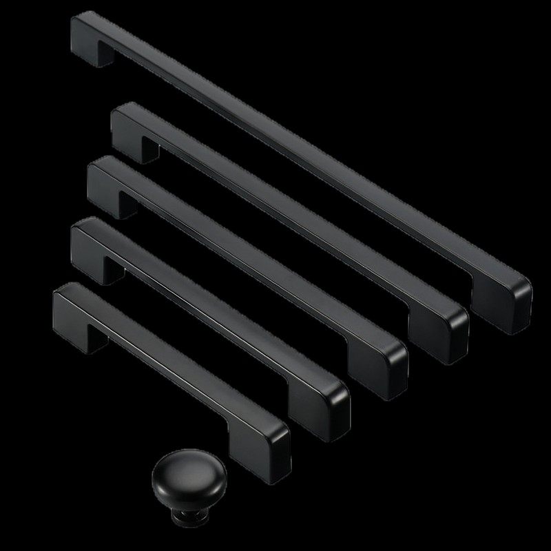 孔距96/128/192/224/256/320mm不锈钢色衣柜门把手黑色橱柜小拉手