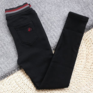 新款白色打底裤女外穿冬季加绒黑裤高腰紧身显瘦铅笔小脚春秋裤子