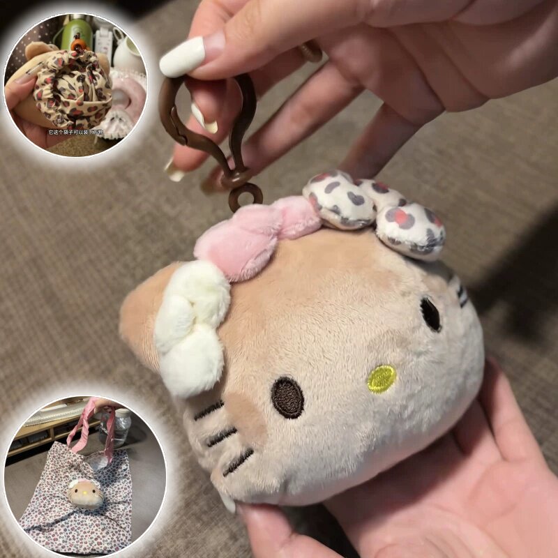 可以当收纳袋的挂件！可爱猫咪挂件收纳包便携大容量超市购物袋子
