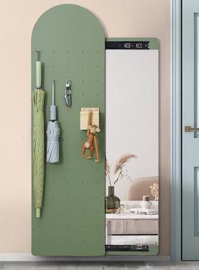 木目iwood可遮挡隐形拱形洞洞板全身镜 玄关入户挂墙镜子全身镜