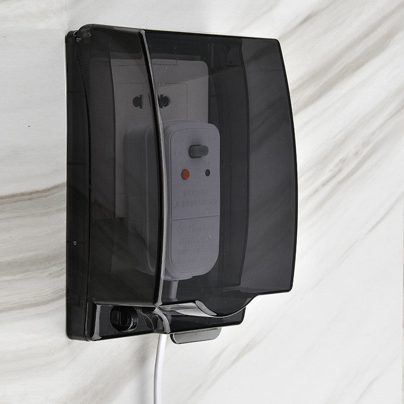 自粘86防水插座盒卫生间电源插头加高加长防水盒粘贴开关保护盖罩